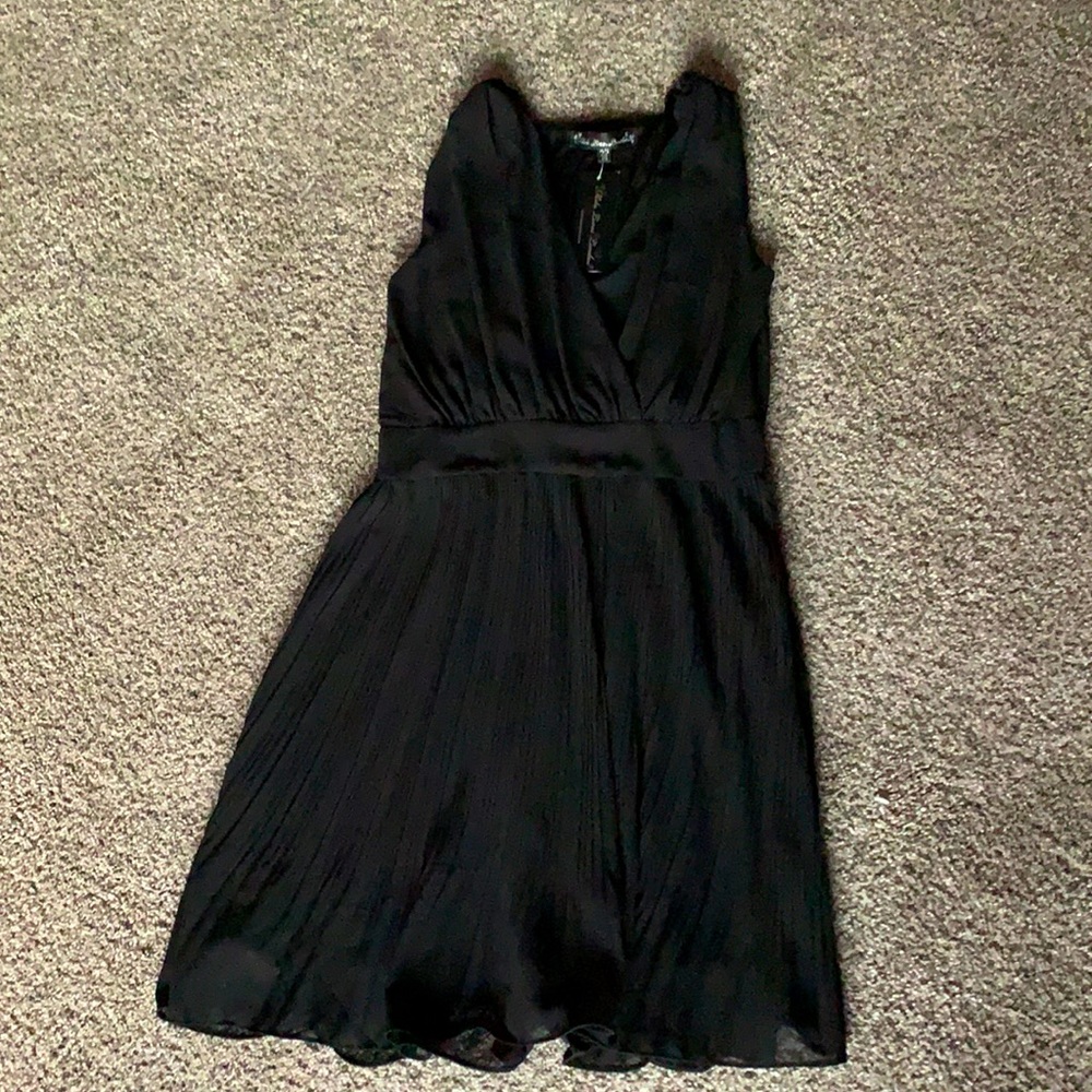 Black v-neck dinner dress
